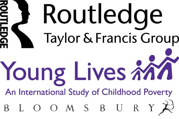 Routledge, Young Lives , Bloomsbury logos