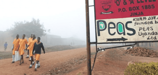 Sign with ‘PEAS programme, Uganda’