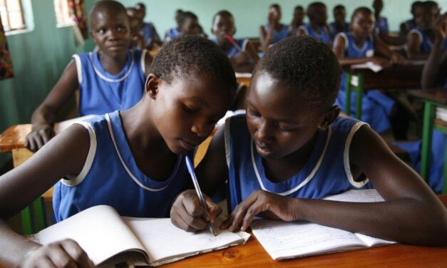 African boy children in classroom setting