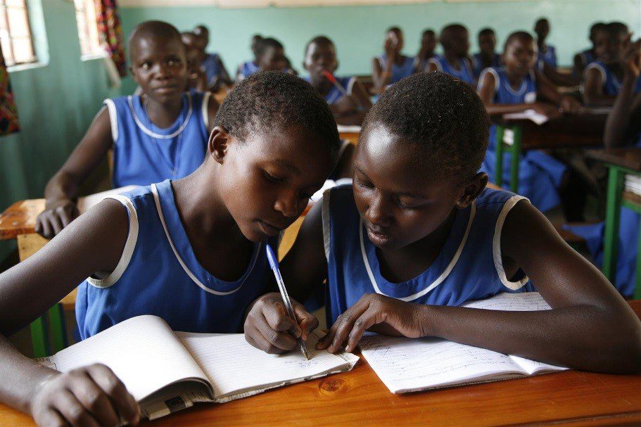 African boy children in classroom setting