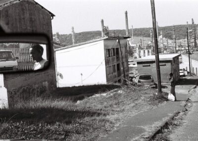 Black and white street scene