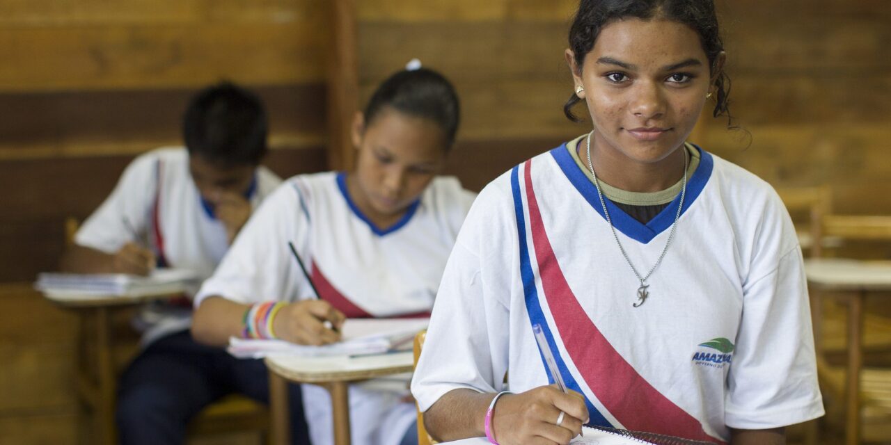 Girls in a school in Brazil