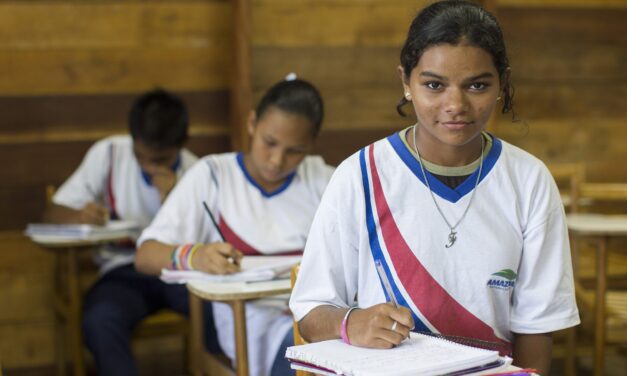 Girls in a school in Brazil