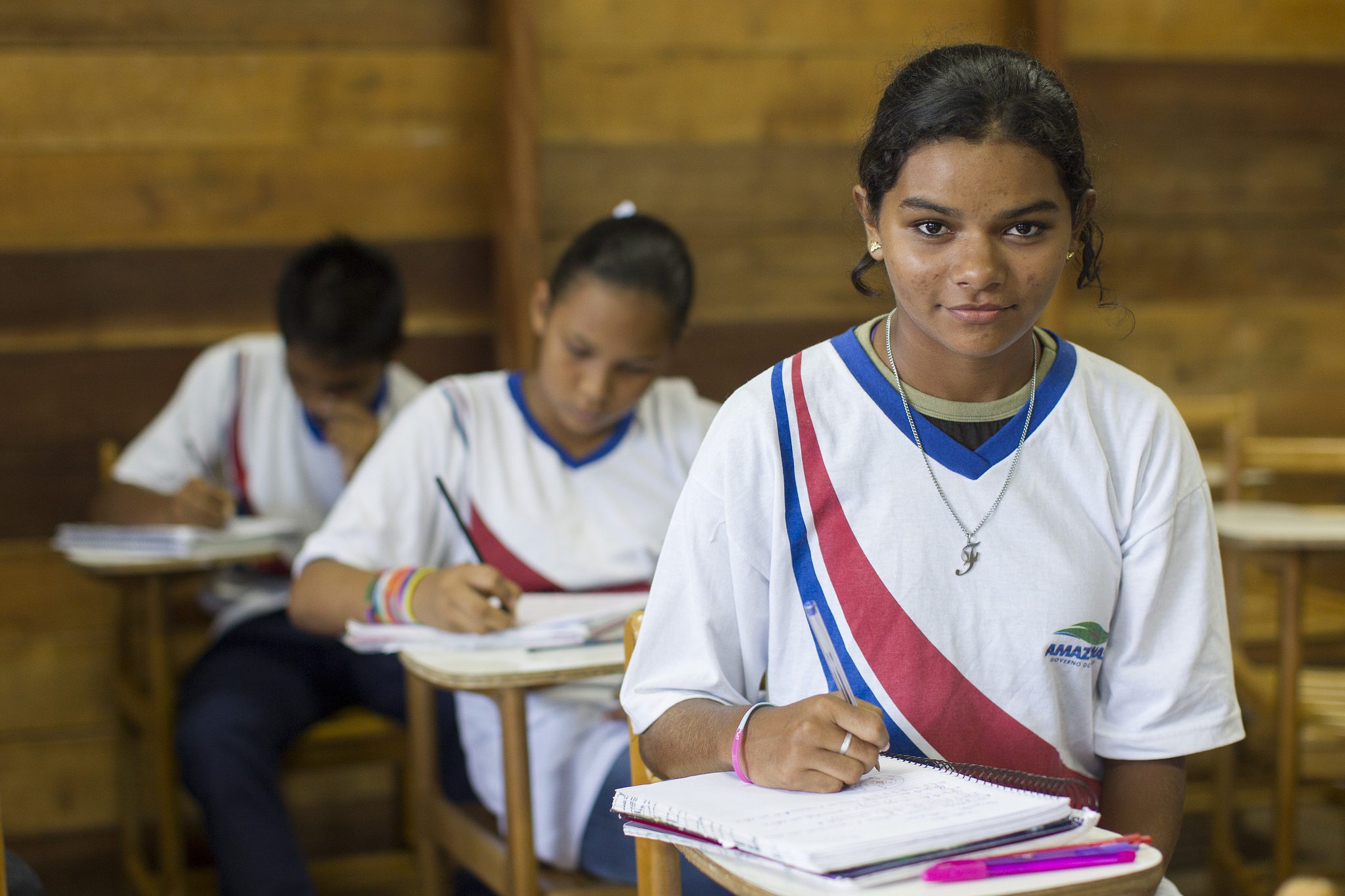 Girls in a school in Brazil