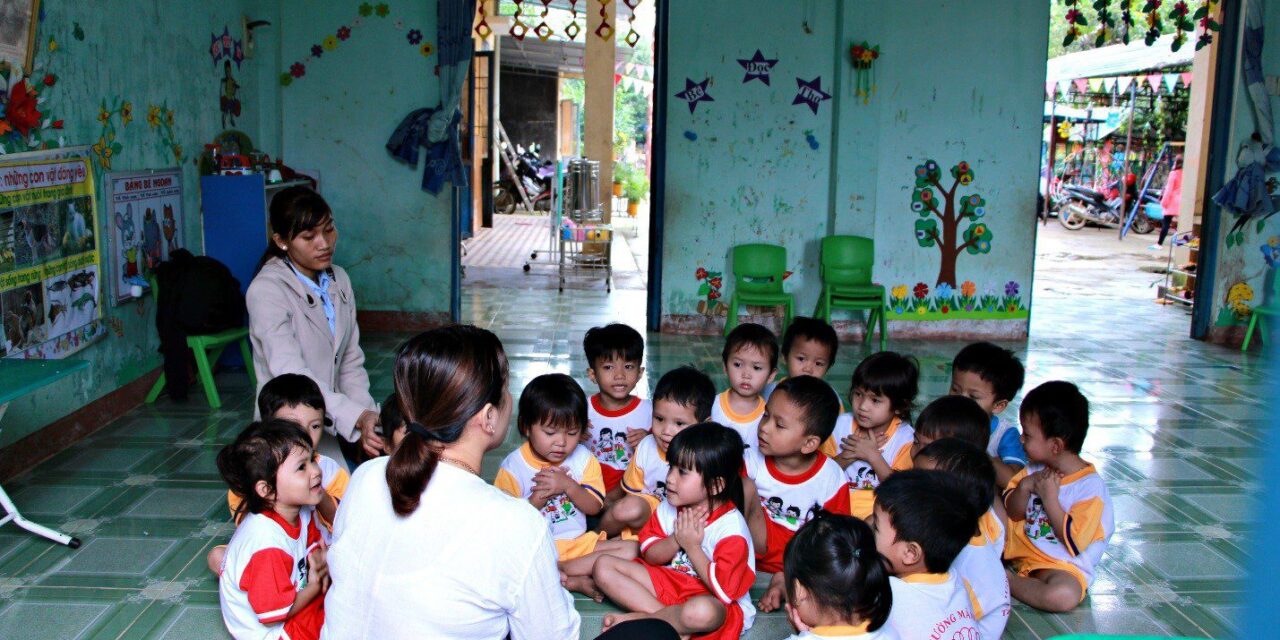 a pre school class in Vietnam