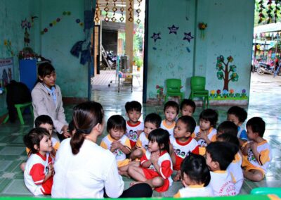 a pre school class in Vietnam