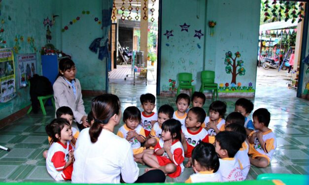 a pre school class in Vietnam