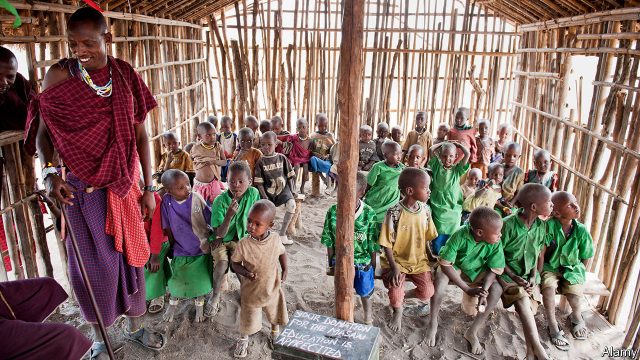 Children in outside classroom