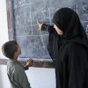 How can learning be assessed in systems that aim to be inclusive? A teacher works with a hearing impaired student at the Association for the Welfare and Rehabilitation of Deaf and Dumb. The Social Fund for Development supports the center by providing teacher training and equipment.