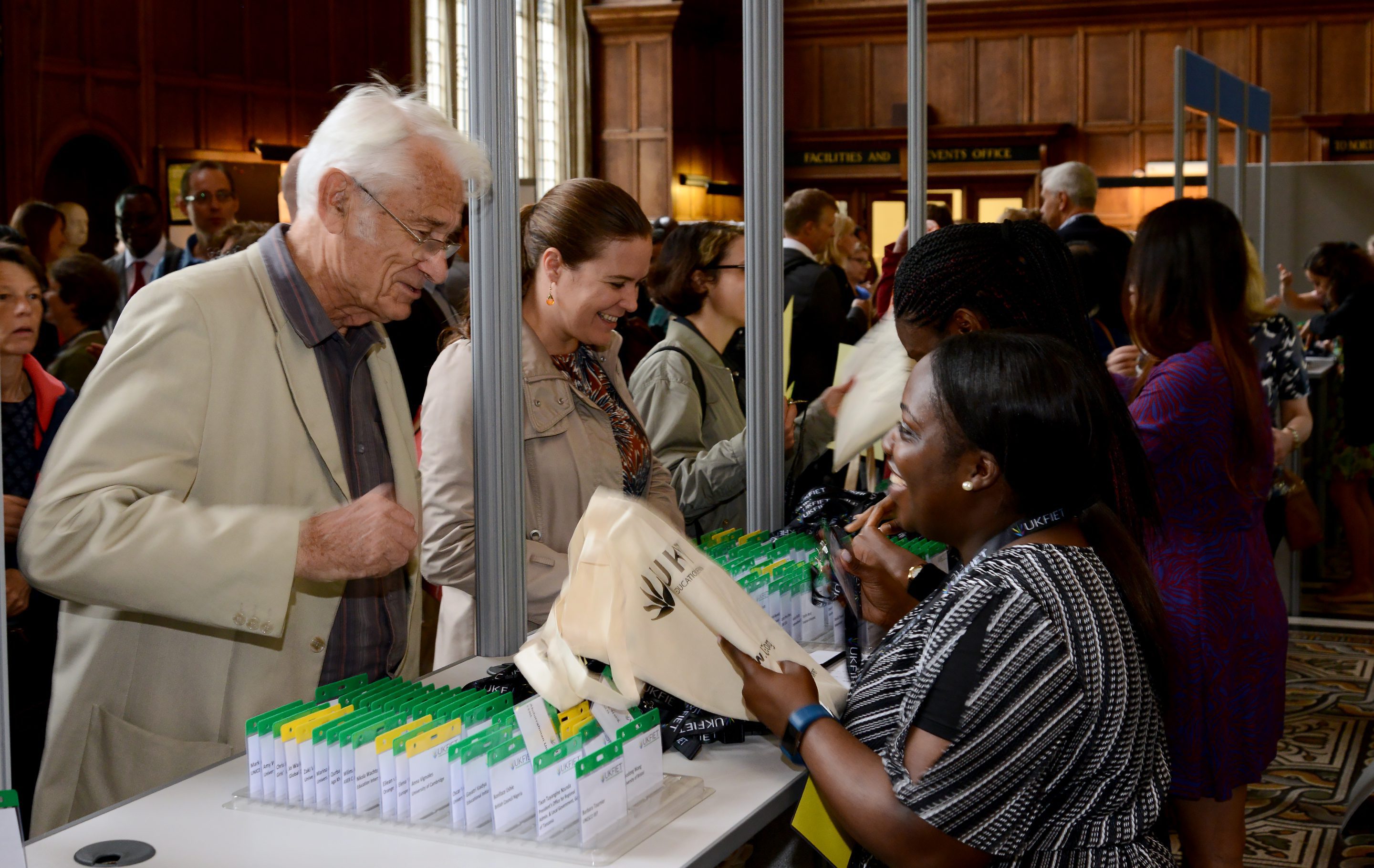 Delegates registering on arrival at the conference in Oxford