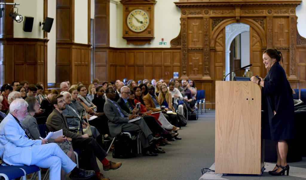 Closing plenary sessions with audience 2019,Andria Zafirakou, Global Teacher Prize Winner 2018  