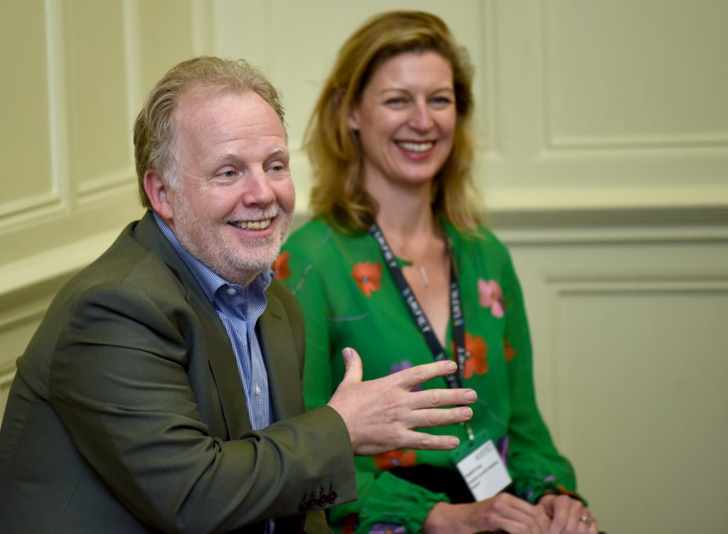 Desmond Bermingham and female delegate at the conference