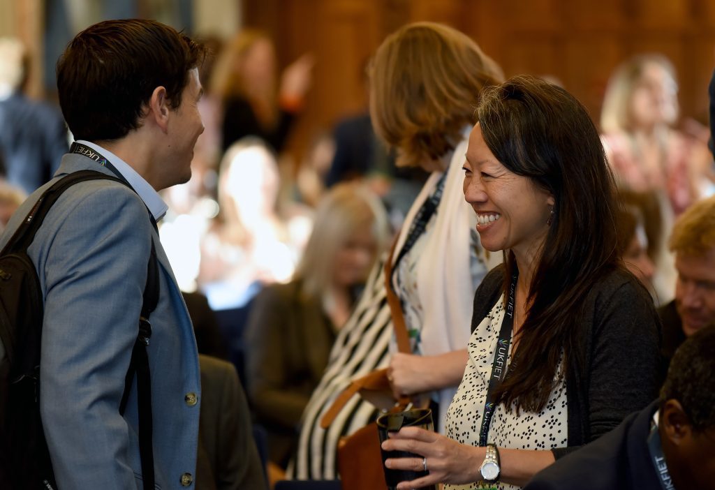 Delegates talking at the coffee break 2019