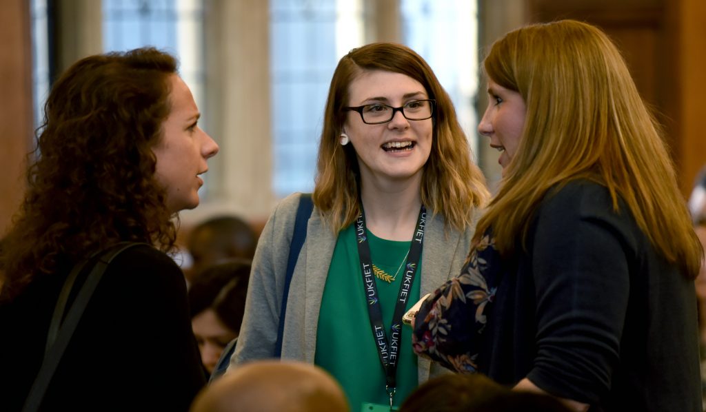 Delegates talking at the coffee break 2019