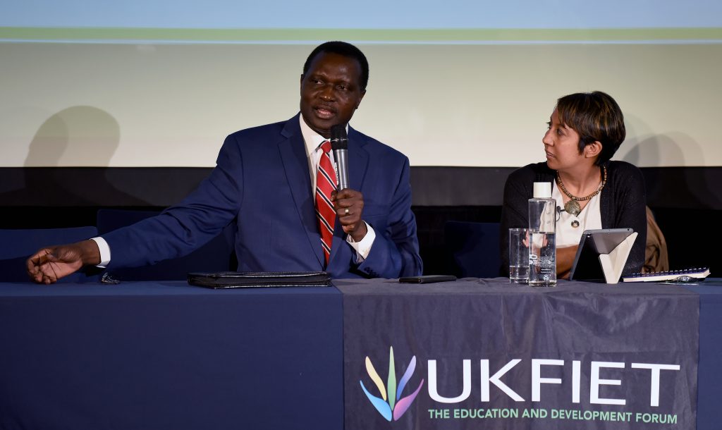 Hon. Dr. Yaw Osei Adutwum and Nafisa Baboo at the opening plenary 2019