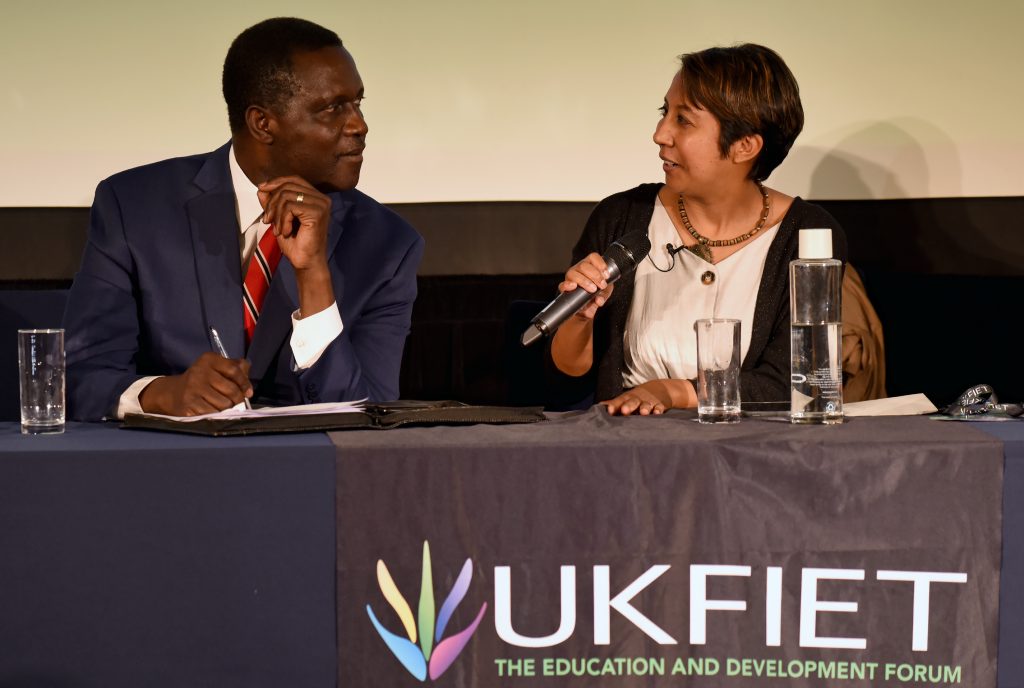 Hon. Dr. Yaw Osei Adutwum and Nafisa Baboo at the opening plenary 2019