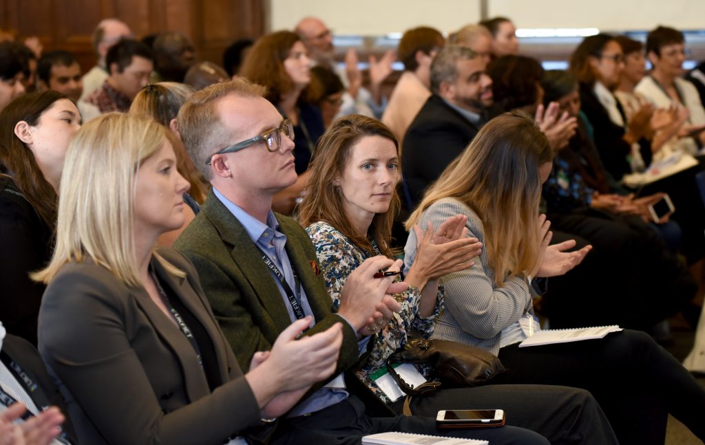 Audience clapping at UKFIET 2019 Opening Plenary