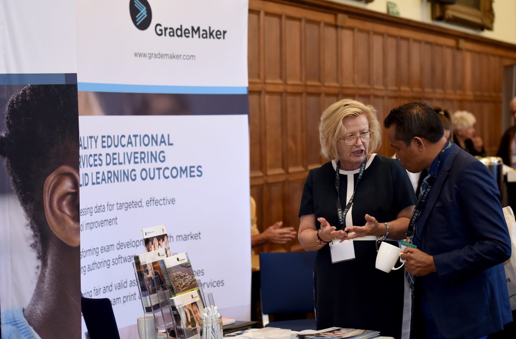 A delegate at an exhibition stand 2019