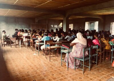 Crowded classroom of adult learners