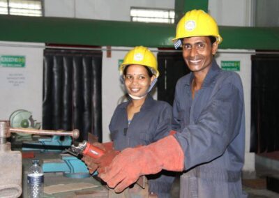 Engineers in yellow hard hats