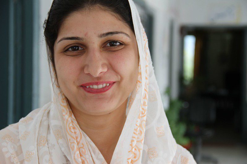 Face of a female teacher in Pakistan