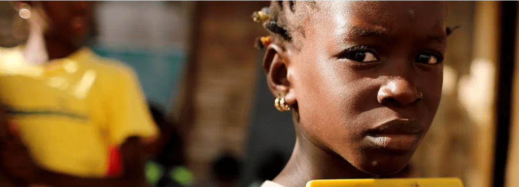 Face of school girls from Sierra Leone