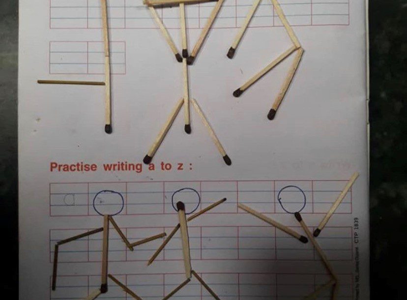 a puzzle with matchsticks