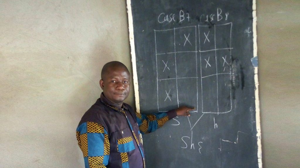 Man at chalkboard