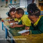 African primary school children in a classroom