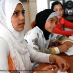 Syrian girls in classroom