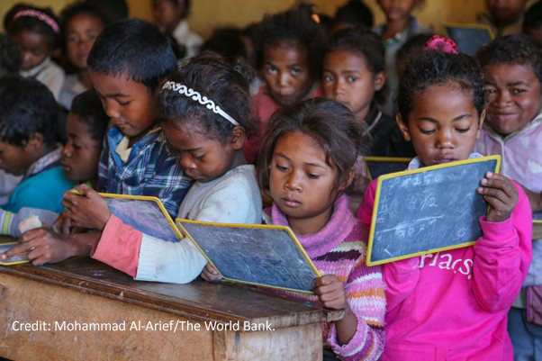 A classroom in the public primary school of Ianjanina in rural Madagascar