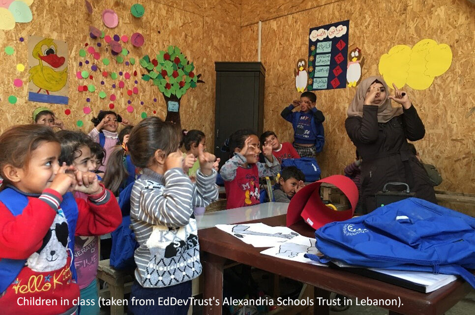 Children in class (taken from EdDevTrust's Alexandria Schools Trust in Lebanon)