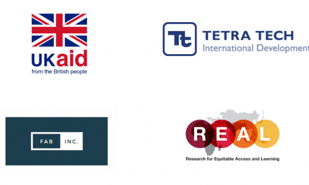 Logos of UKAID , Tetra Tech, FAB Inc and REAL