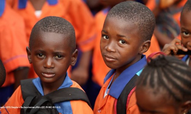 African boys in school uniform