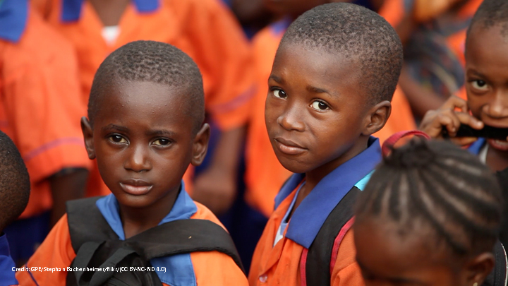 African boys in school uniform