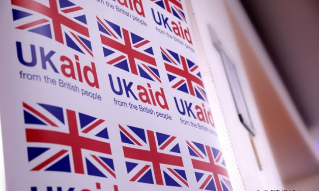 Union Flag and UKAid poster