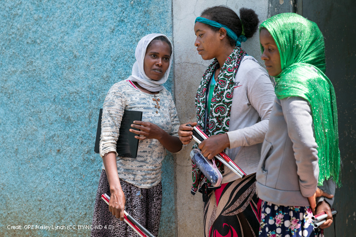 two teenage girl Students at Sebeta School for the Blind with their canes, Oromia, Ethiopia