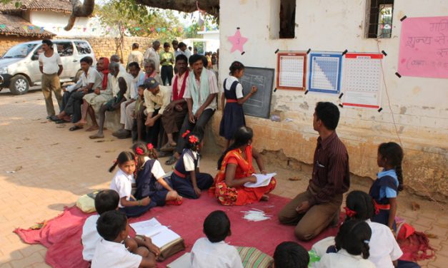 Girl participates in class, India