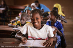 Aissata, aged 11, at school in Mopti region, Mali. 