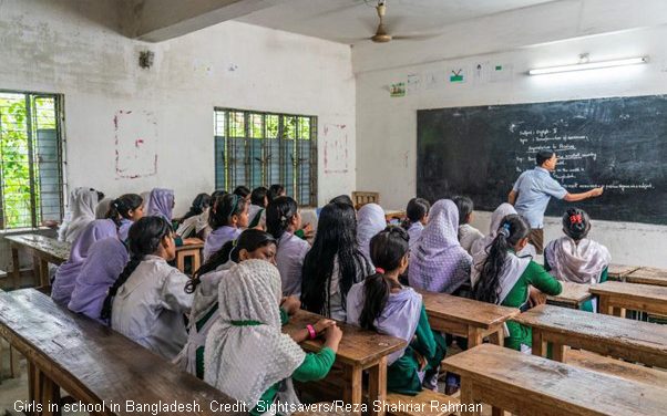 Girls in classroom in Bangladesh