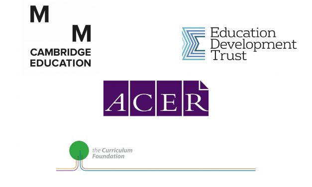 Logos of conference theme sponsors: Cambridge Education, Education Development Trust, ACER, Curriculum Foundation