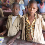 Boys in rural classroom in Mali