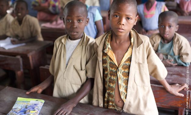 Boys in rural classroom in Mali