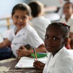 School girls in class in Columbia