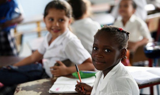 School girls in class in Columbia