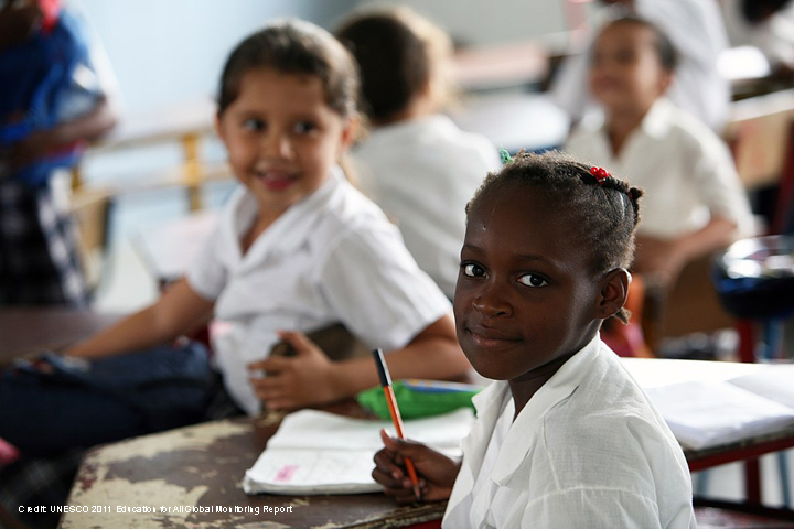 School girls in class in Columbia