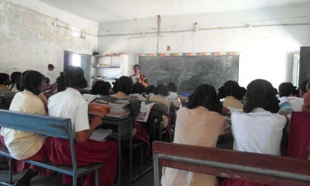 Classroom of female students in Southern India.