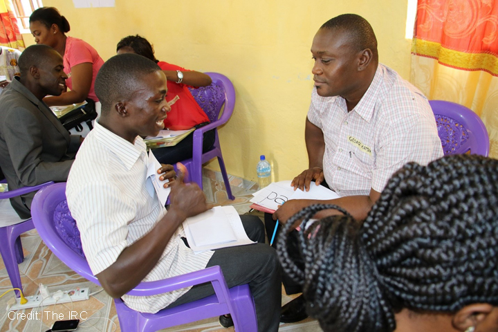 teachers doing pair work in a workshop, Sierra Leone