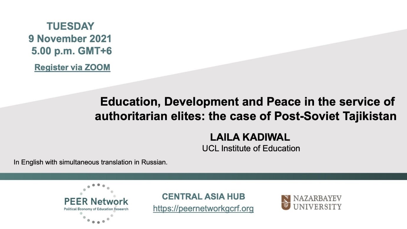 Education, Development and Peace in the service of authoritarian elites: the case of Post-Soviet Tajikistan