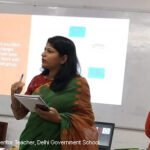female teacher mentors teacher trainees at the Delhi Government School, India
